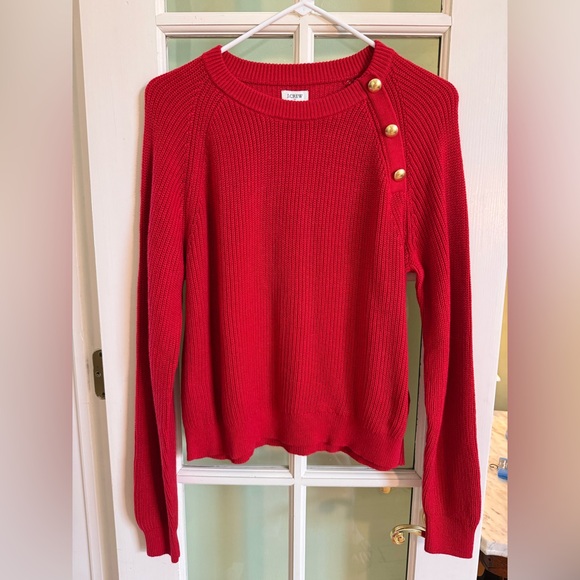 J Crew Factory Button raglan crewneck sweater size small NWT - Picture 4 of 9